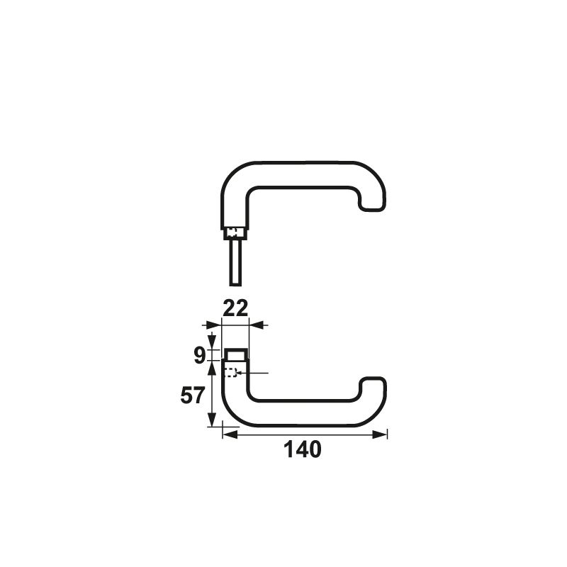 Axa Curve deurkrukken U model